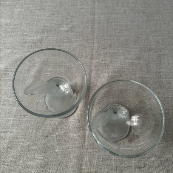 2 Bormioli Rocco Jerba Wing Curved Frosted Stem Glass Dessert Cups Made In Italy - Picture 2 of 6